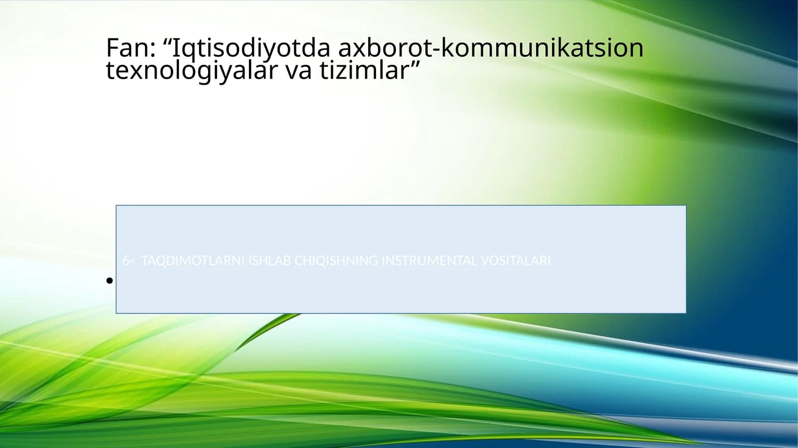 TAQDIMOTLARNI ISHLAB CHIQISHNING INSTRUMЕNTAL VOSITALARI