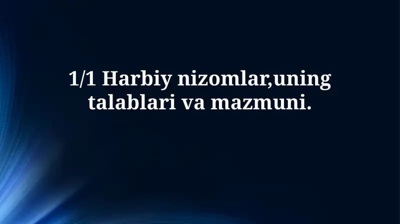 1/1 harbiy nizomlari