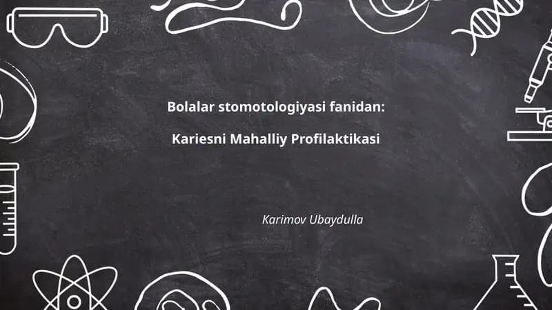 Kariesni Mahalliy Profilaktikasi