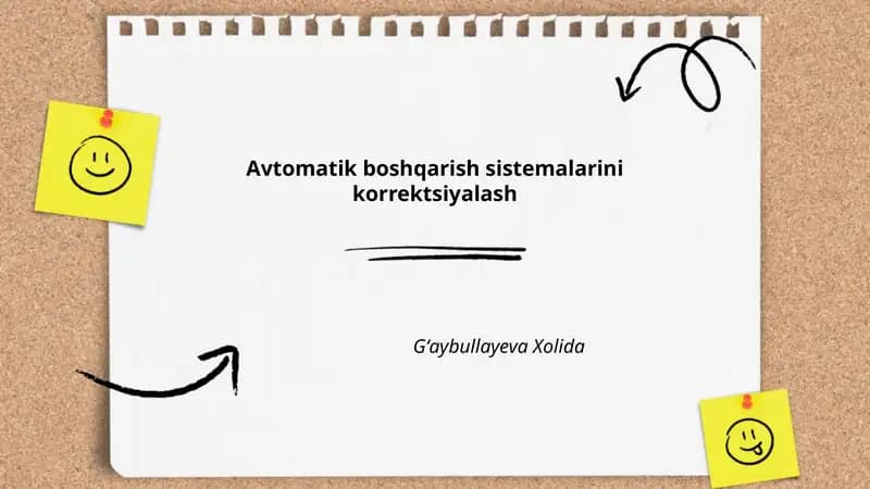 Avtomatik boshqarish tizimlari asoslari