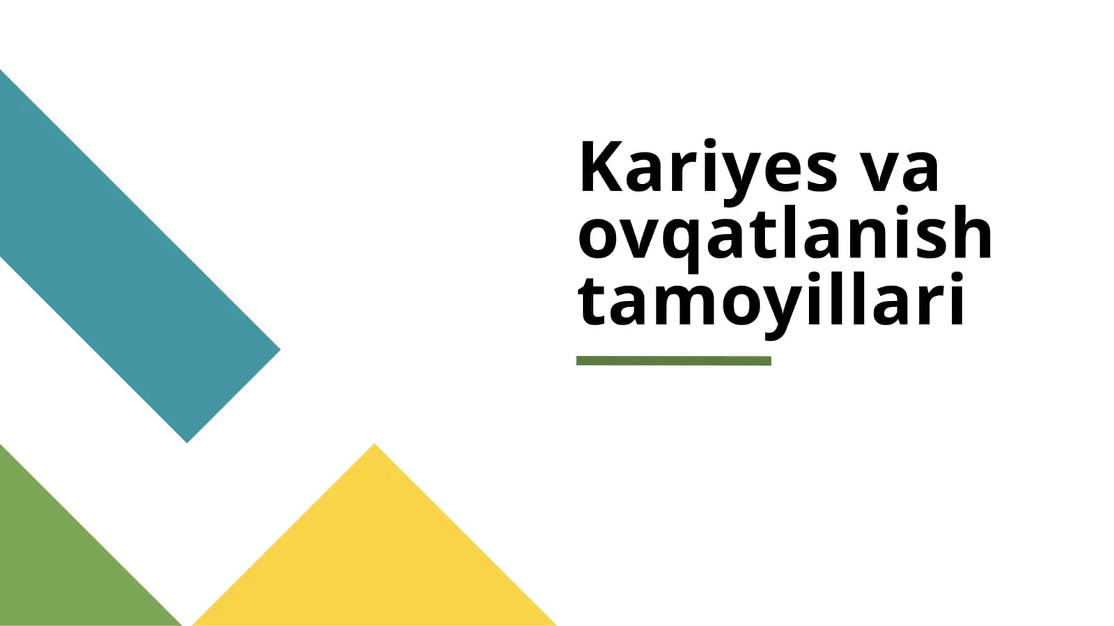 Kariyes va ovqatlanish tamoyillari
