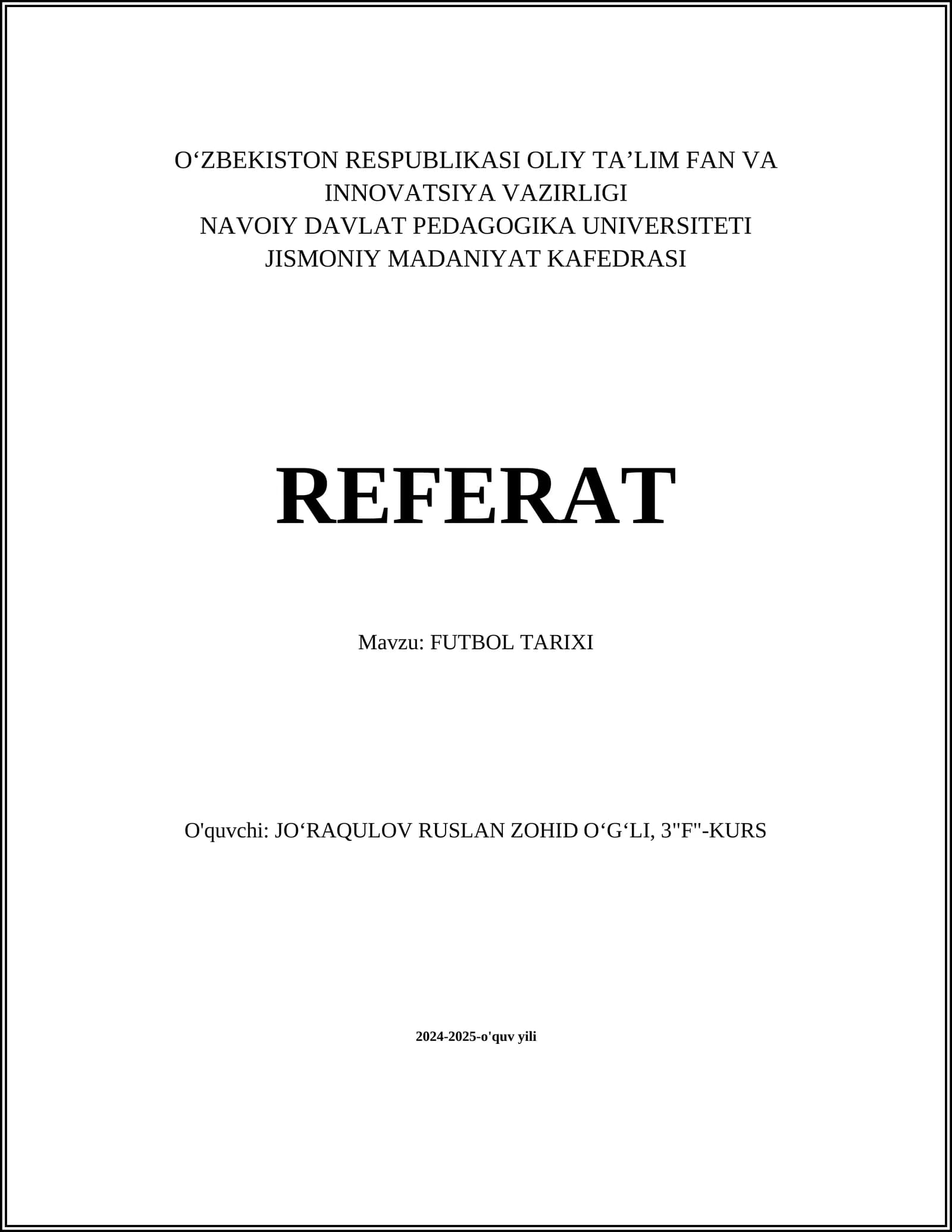 FUTBOL TARIXI