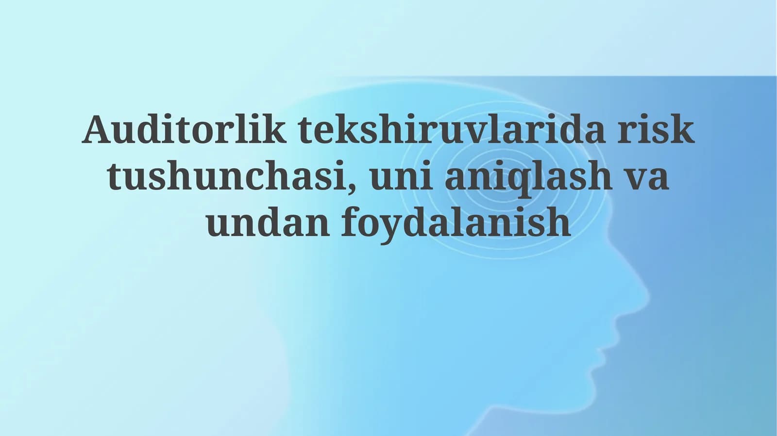 Auditorlik tekshiruvidagi risk tushunchasi