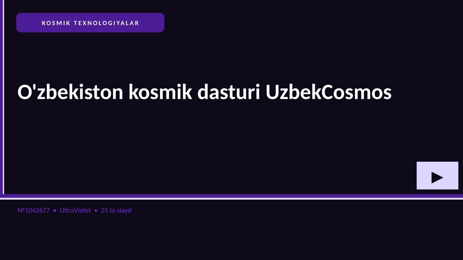 O'zbekiston kosmik dasturi UzbekCosmos