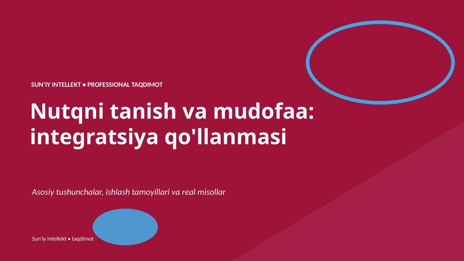 Nutqni tanish va mudofaa: integratsiya qo'llanmasi