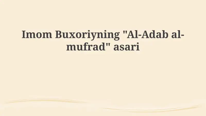 Al-Adab al-Mufrad