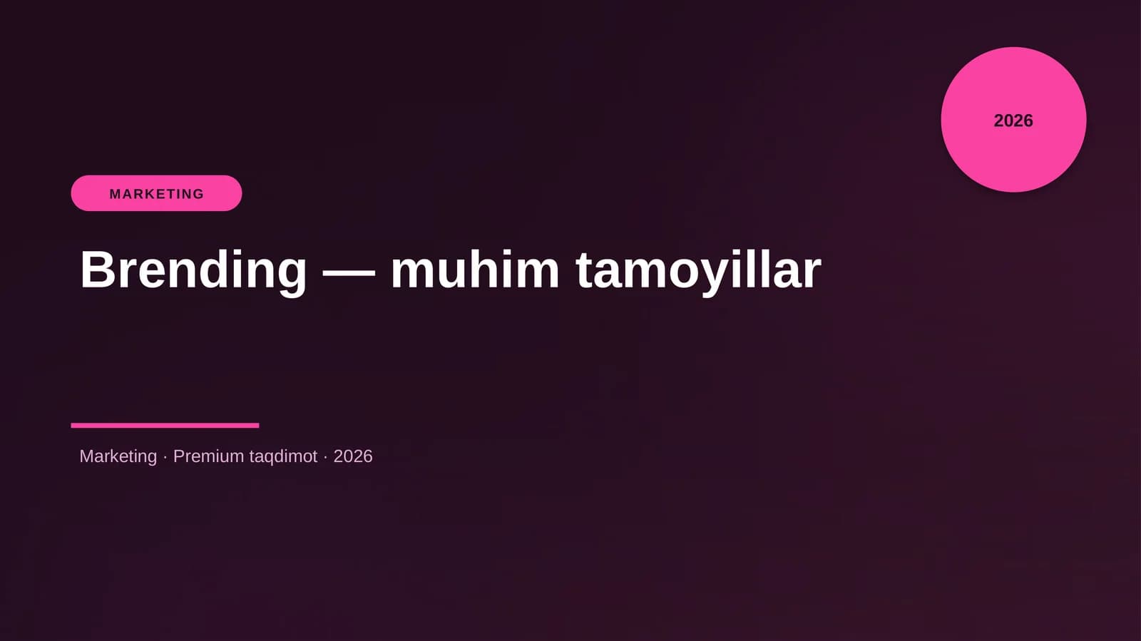 Brending — muhim tamoyillar