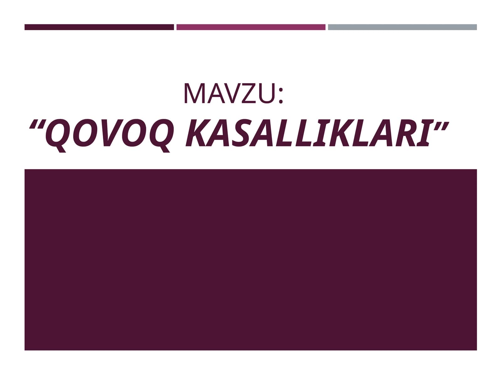 QOVOQ KASALLIKLARI