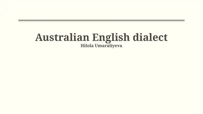 Australian English dialect