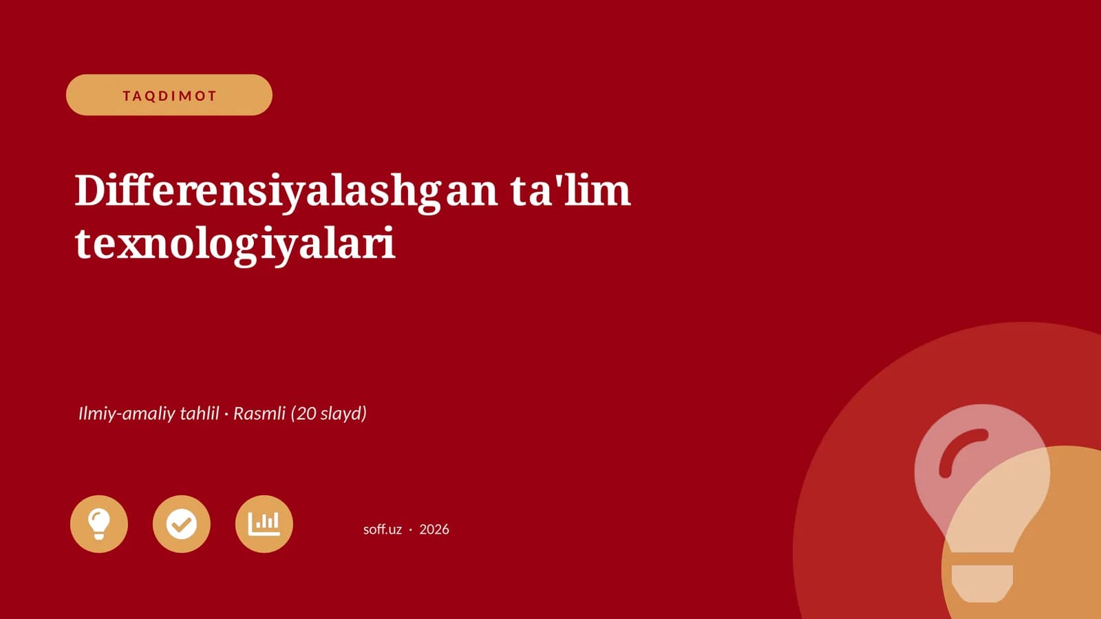 Differensiyalashgan ta'lim texnologiyalari