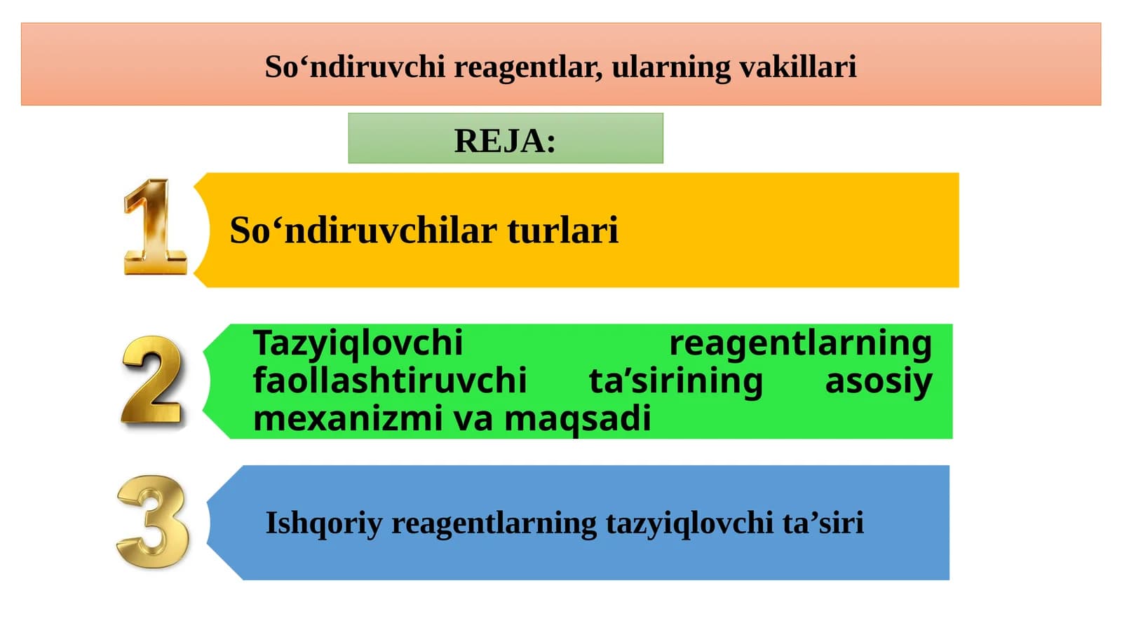 So‘ndiruvchi reagentlar, ularning vakillari