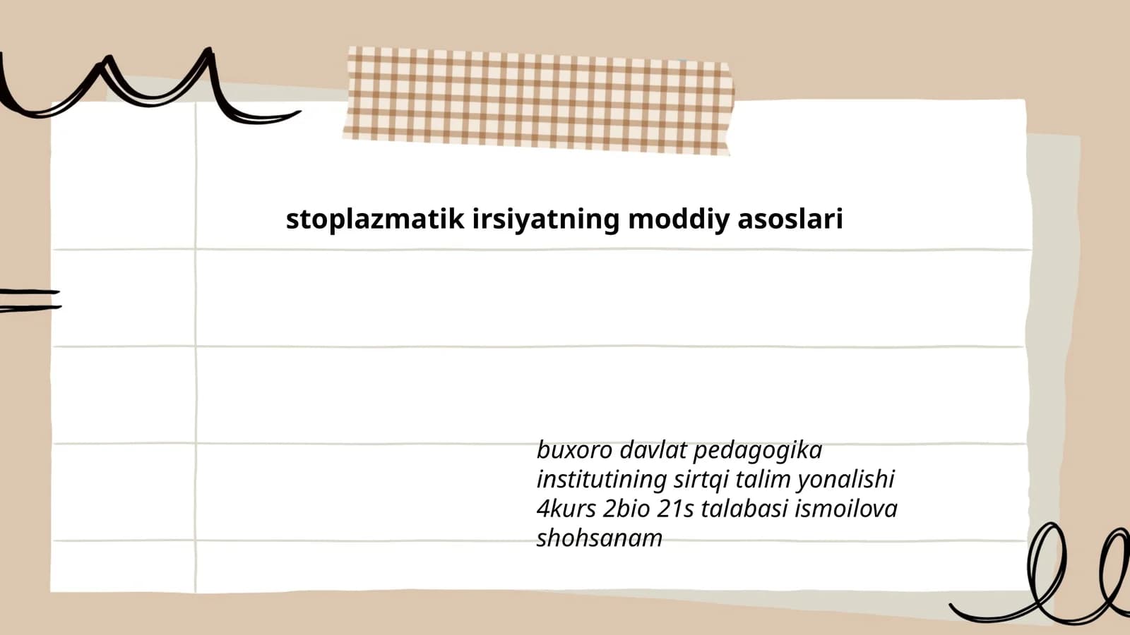 stoplazmatik irsiyatning moddiy asoslari
