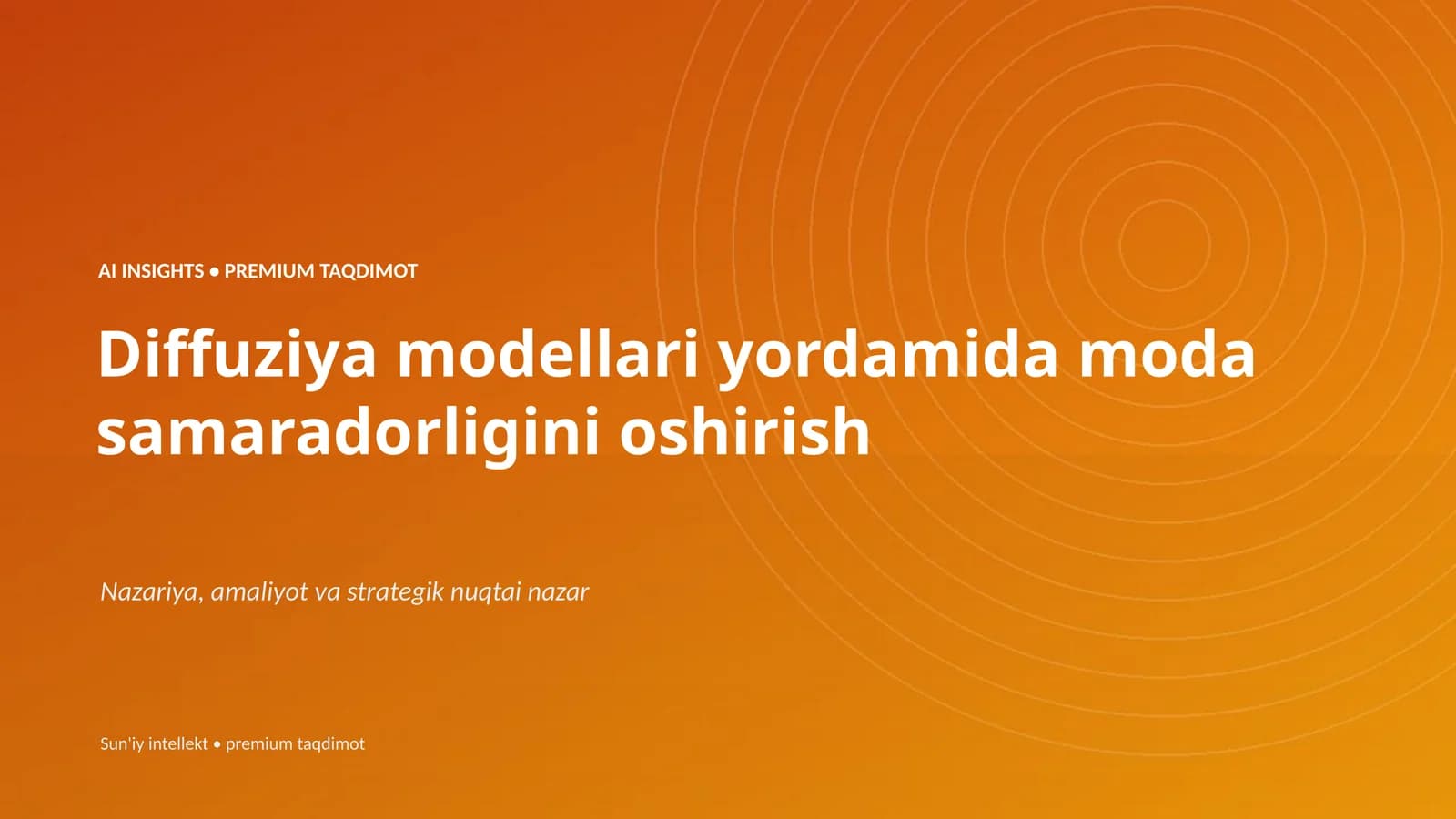 Diffuziya modellari yordamida moda samaradorligini oshirish