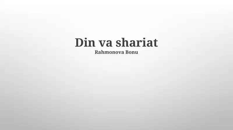 Din va shariat