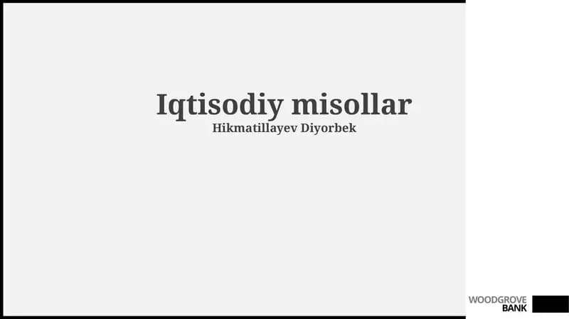 Makroiqtisodiyot misollari