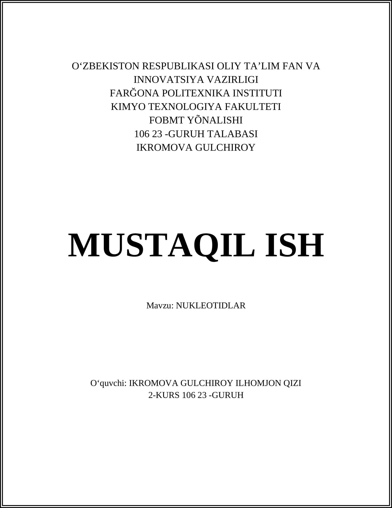 NUKLEOTIDLAR