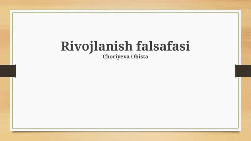 Rivojlanish falsafasi