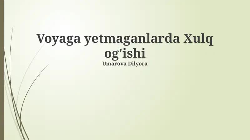 Voyaga yetmaganlarda Xulq og'ishi