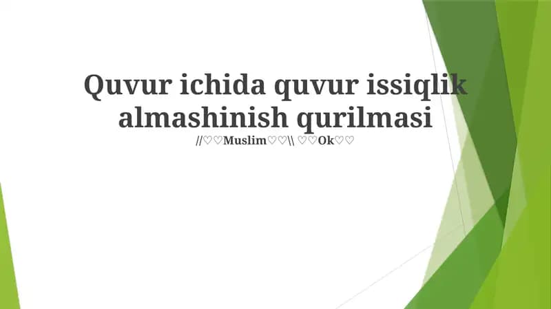 Trubkali issiqlik almashtirgichlar (TITE)