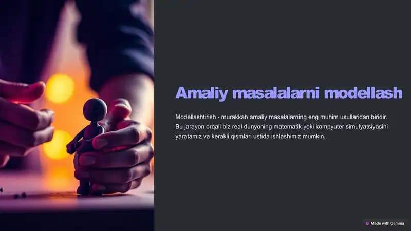 Amaliy masalalarni modellash