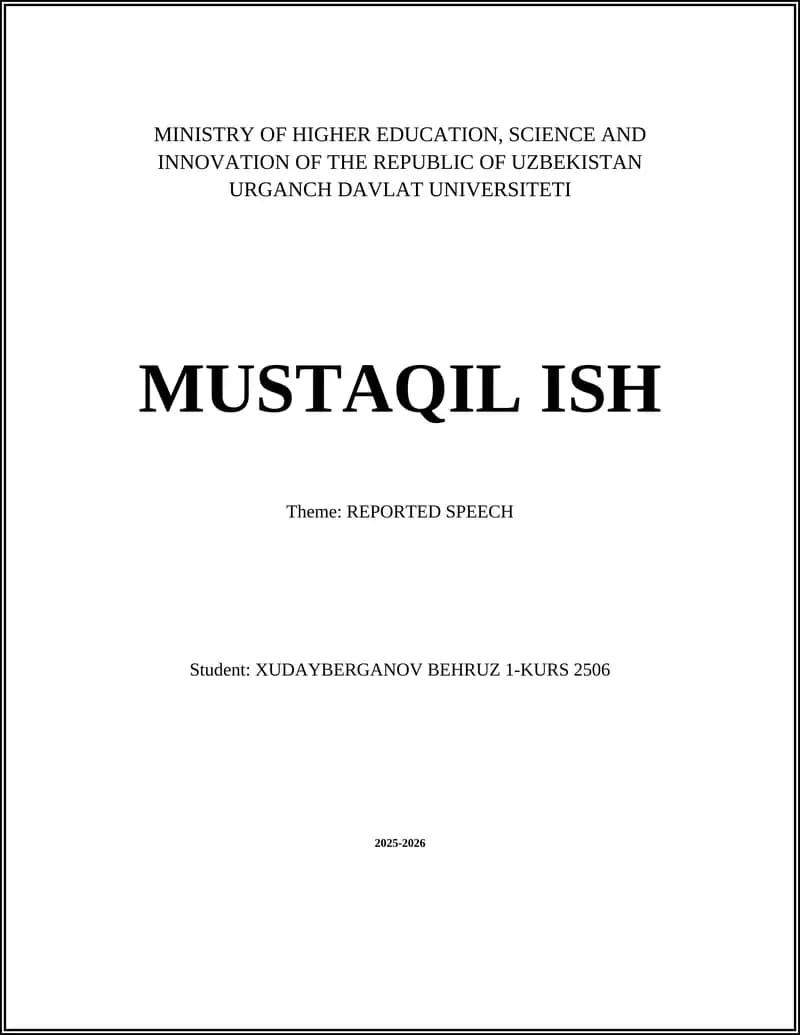 Theme: REPORTED SPEECH