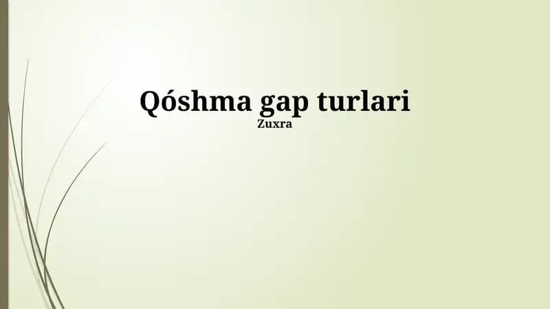 Qo'shma gap turlari