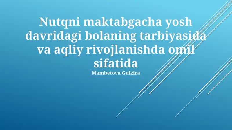 Nutq Terapiyasi
