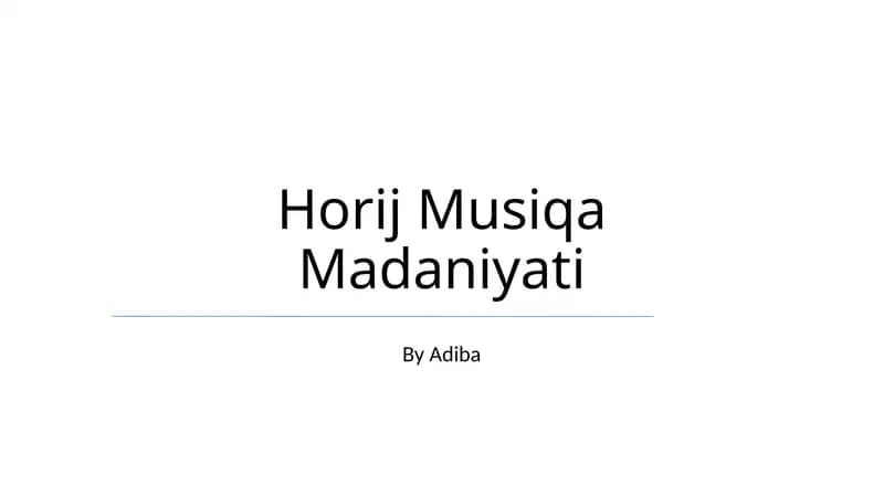 Horij Musiqa Madaniyati