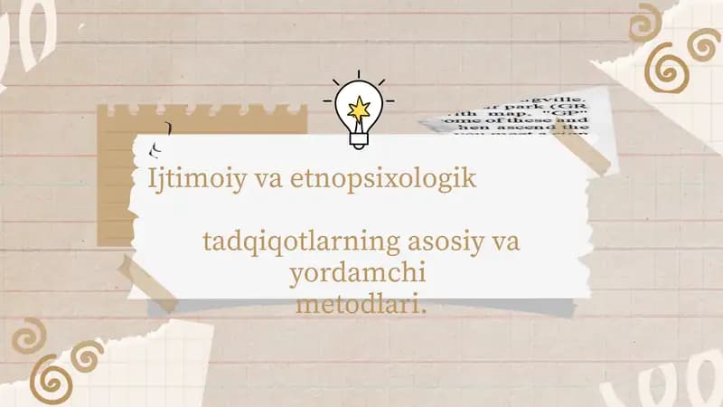 Ijtimoiy va etnopsixologik tadqiqotlar