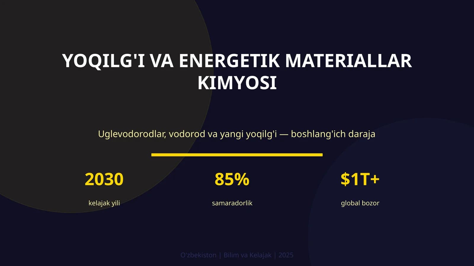 YOQILG'I VA ENERGETIK MATERIALLAR KIMYOSI