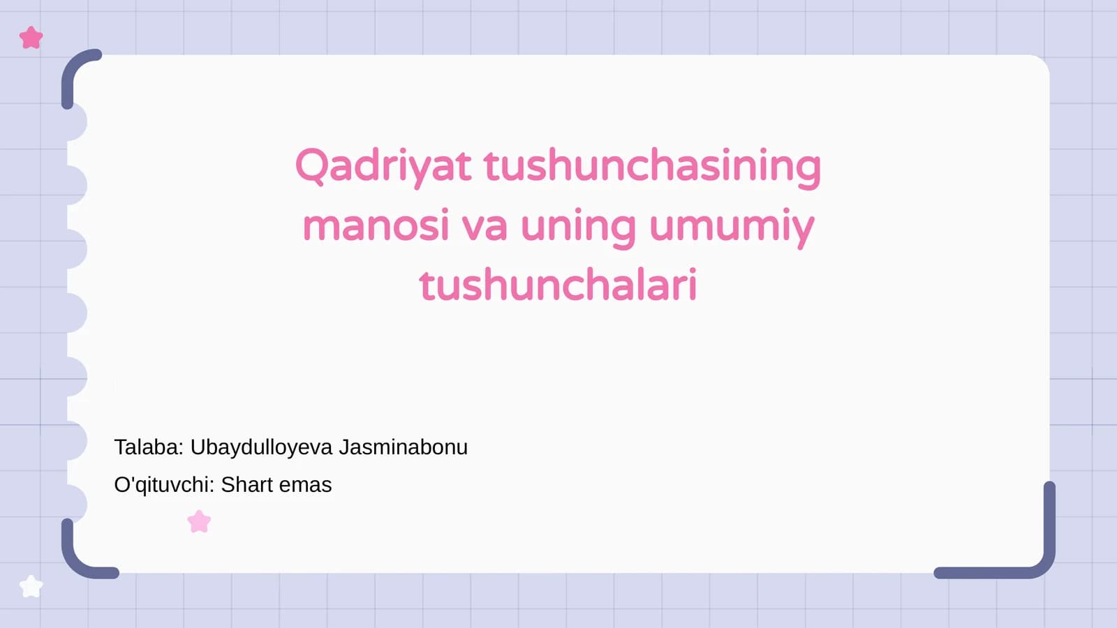 Qadriyat tushunchasining manosi va uning umumiy tushunchalari