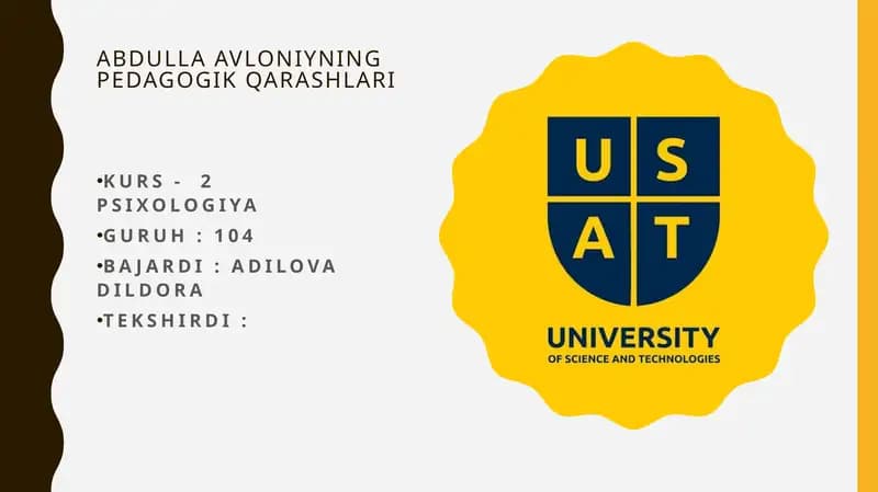 Abdulla avloniyning pedagogik qarashlari