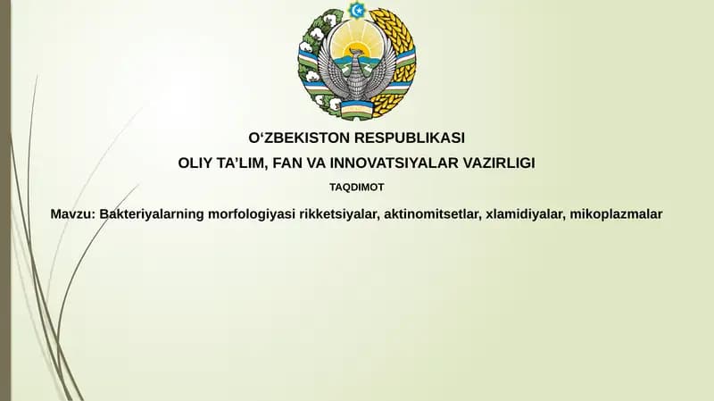 Bakteriyalarning morfologiyasi