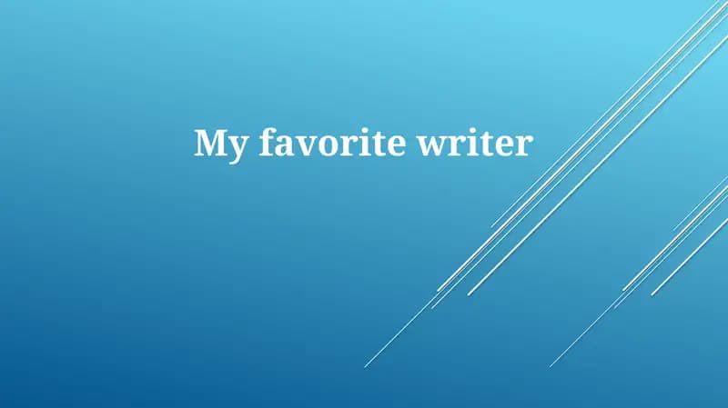My favorite writer
