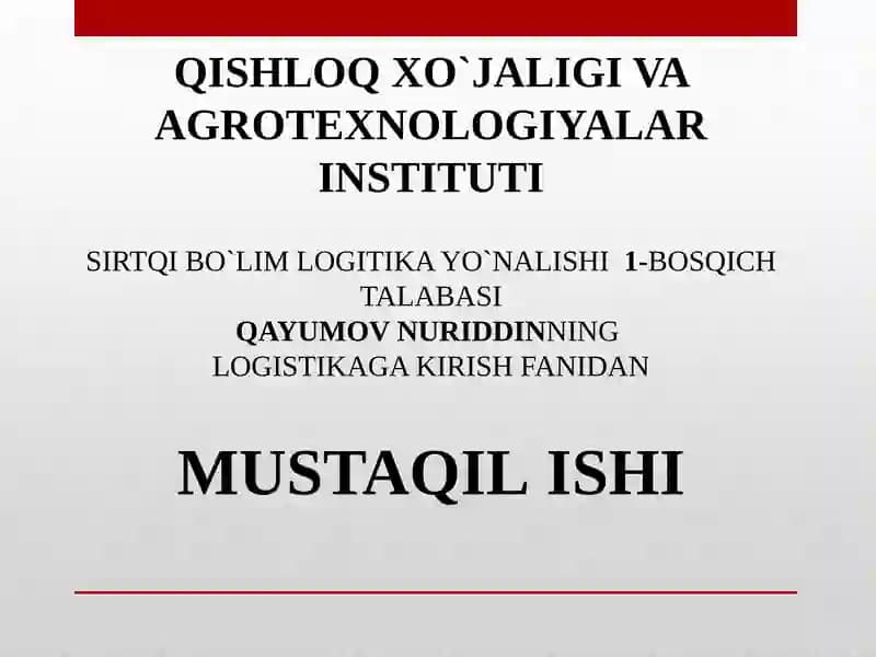 LOGISTIKA KONSEPSIYASI EVOLUTSIYASI