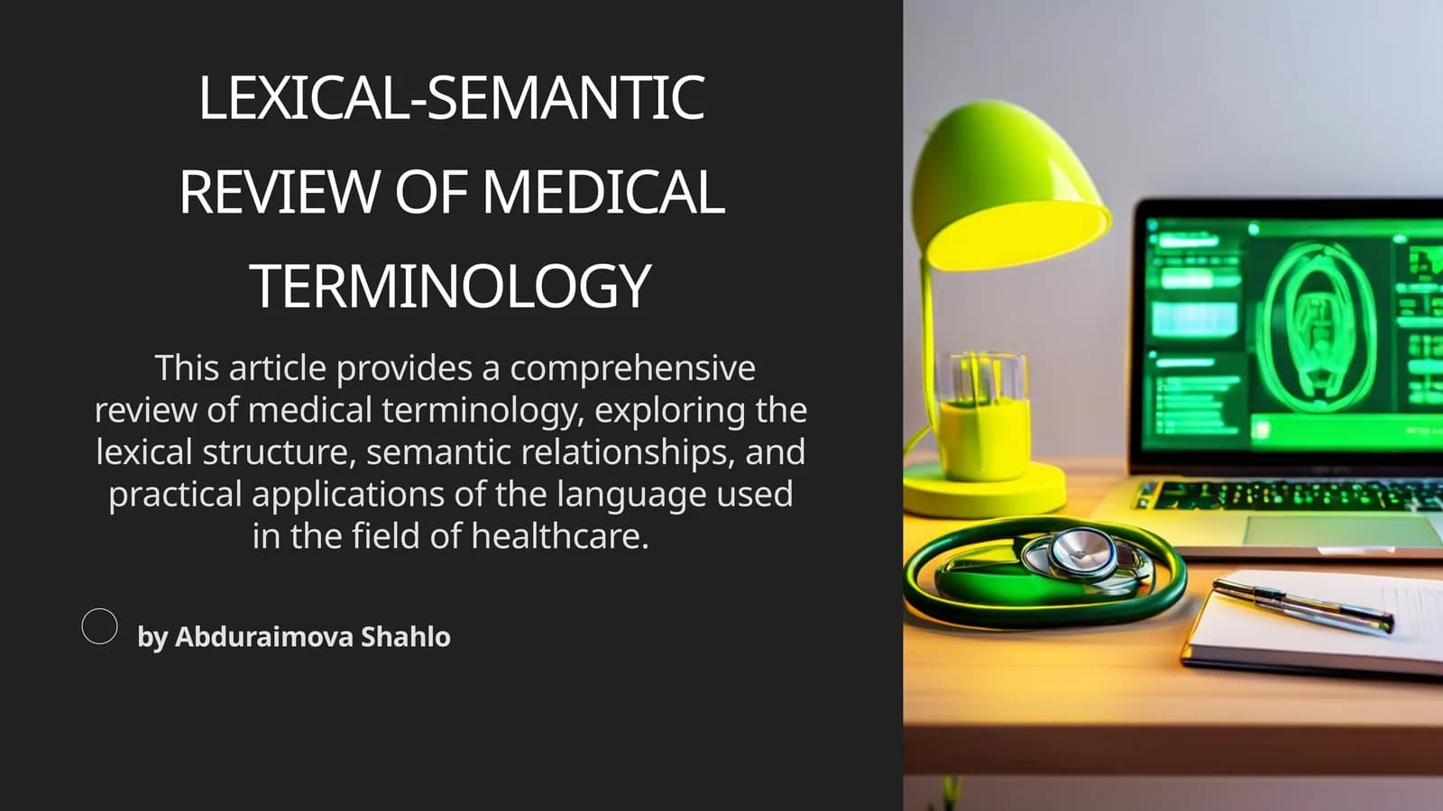 LEXICAL-SEMANTIC REVIEW OF MEDICAL TERMINOLOGY