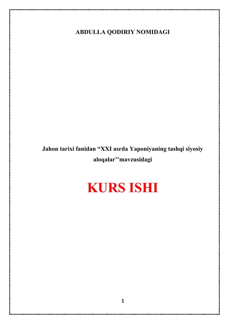 XXI asrda Yaponiyaning tashqi siyosiy aloqalar