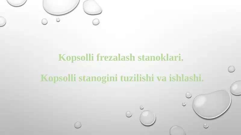 Kopsolli frezalash stanoklari