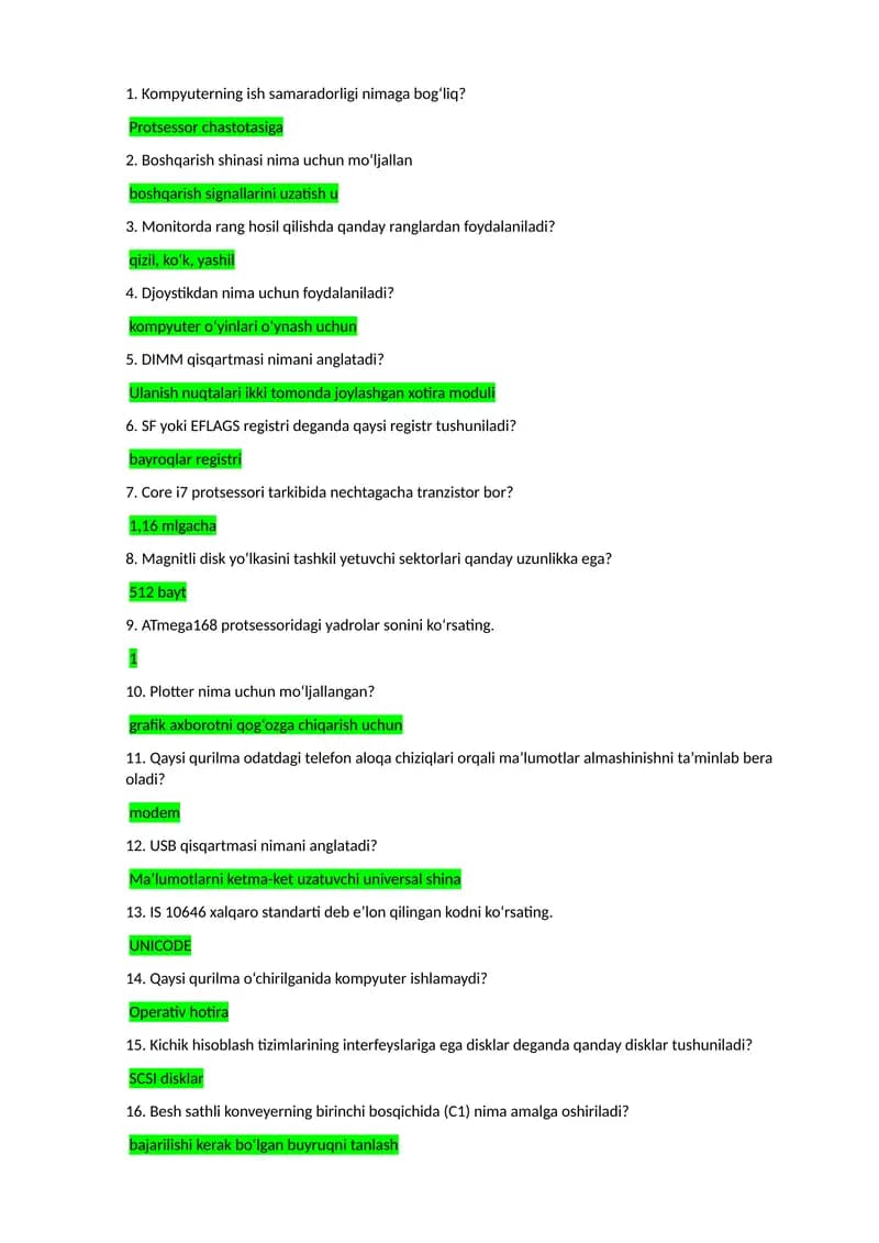 Kompyuterning ish samaradorligi