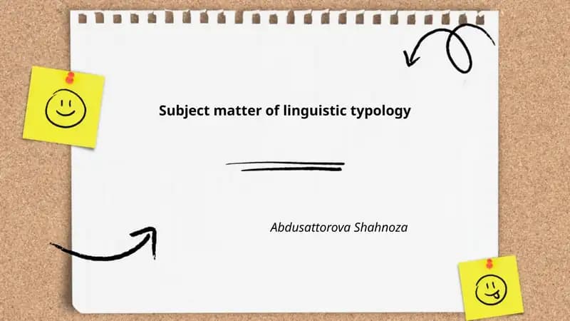 Subject matter of linguistic typology