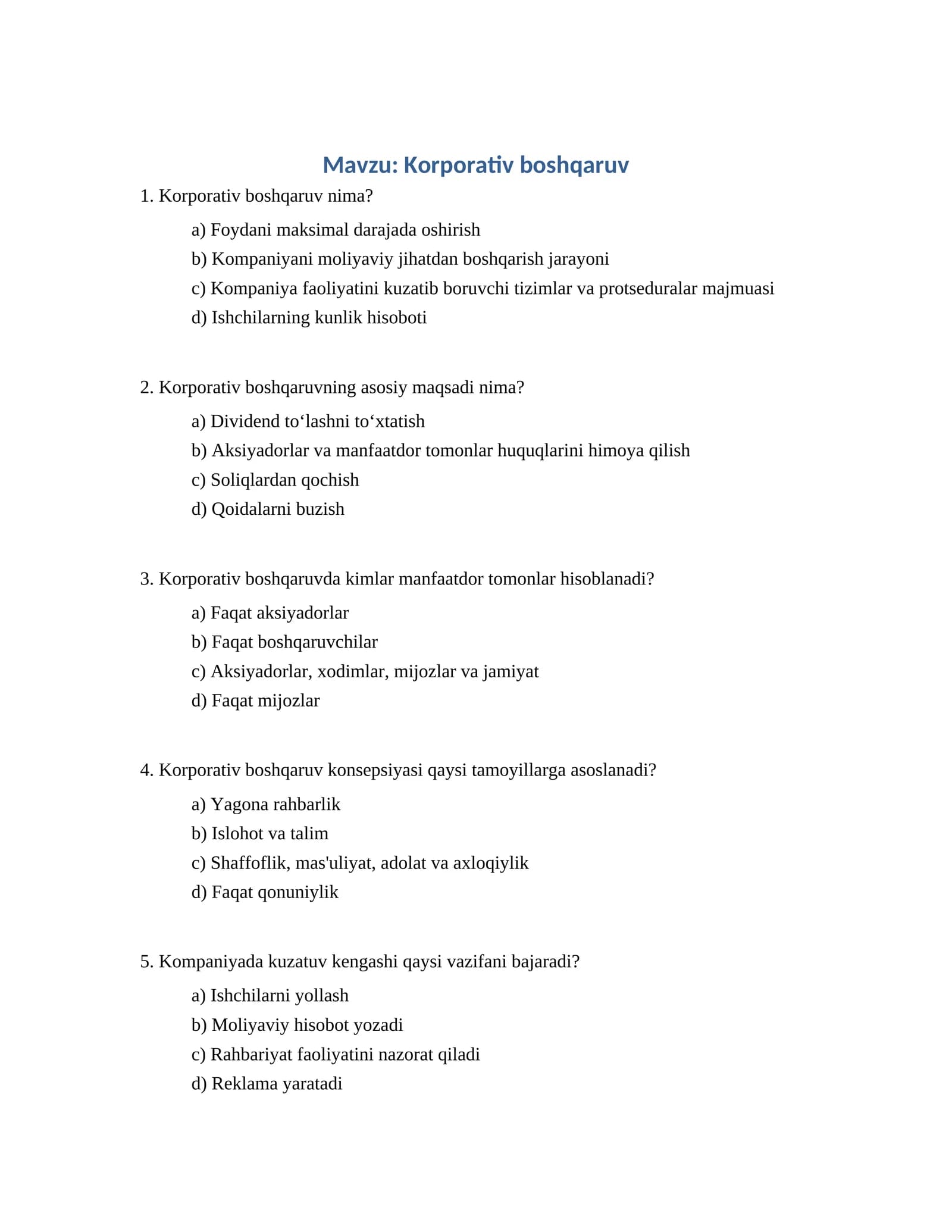 Korporativ boshqaruv