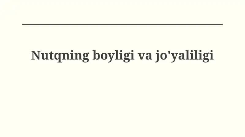 Nutqning boyligivajo'yaliligi