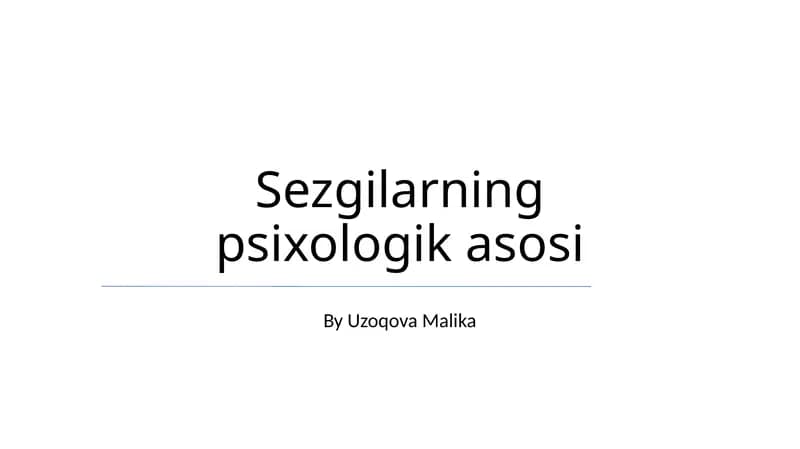 Sezgilarning psixologik asosi