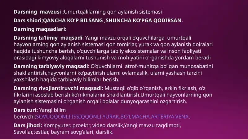 Umurtqalilarning qonaylanish tizimi