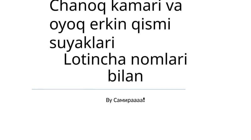 Oyoq suyaklari