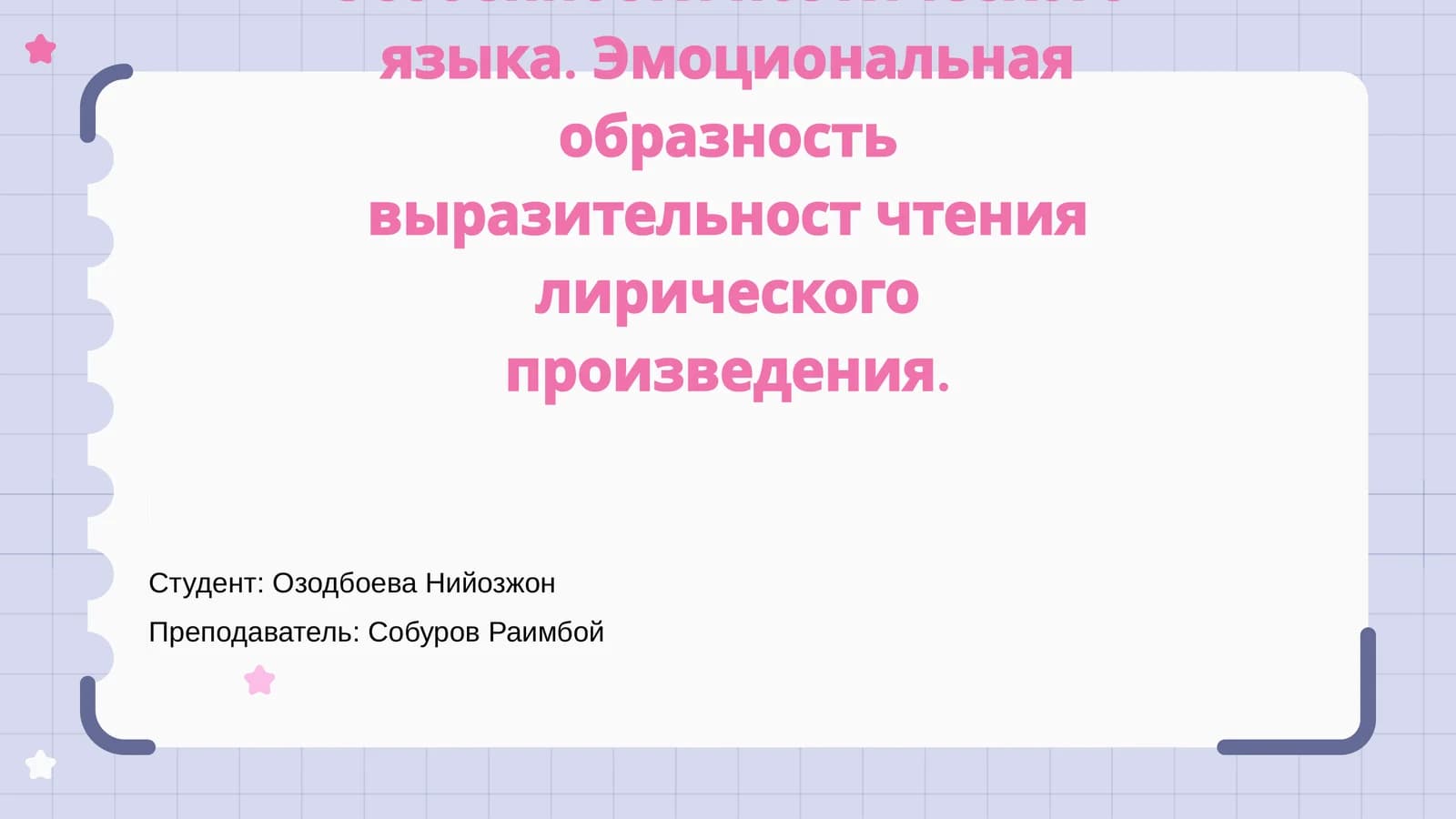 Особенности поэтического языка