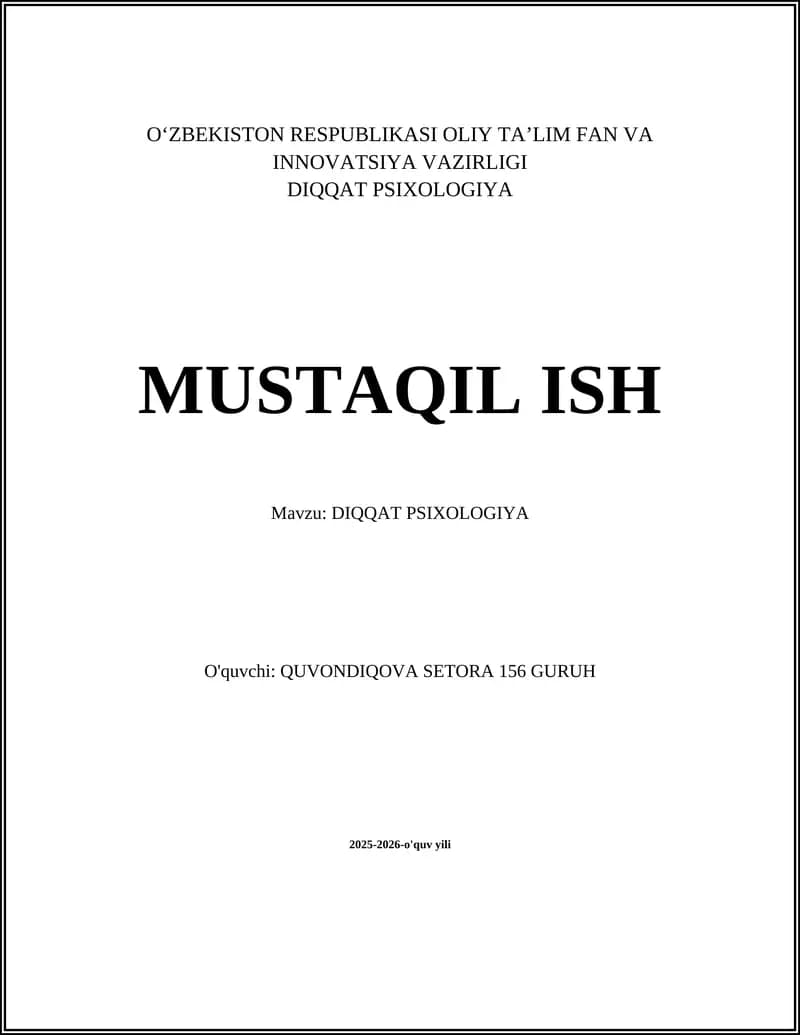 Diqqat Psixologiya