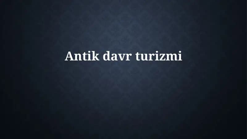 Antikdavrturizmi