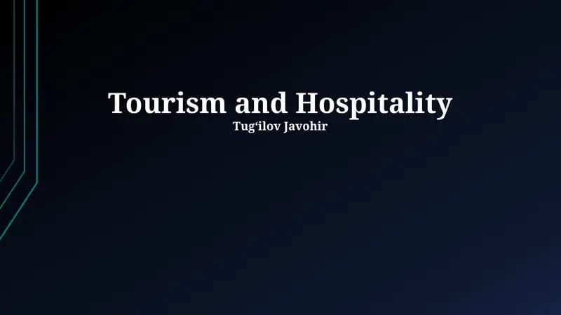 The Landscape of Tourism and Hospitality: Past, Present, and Future