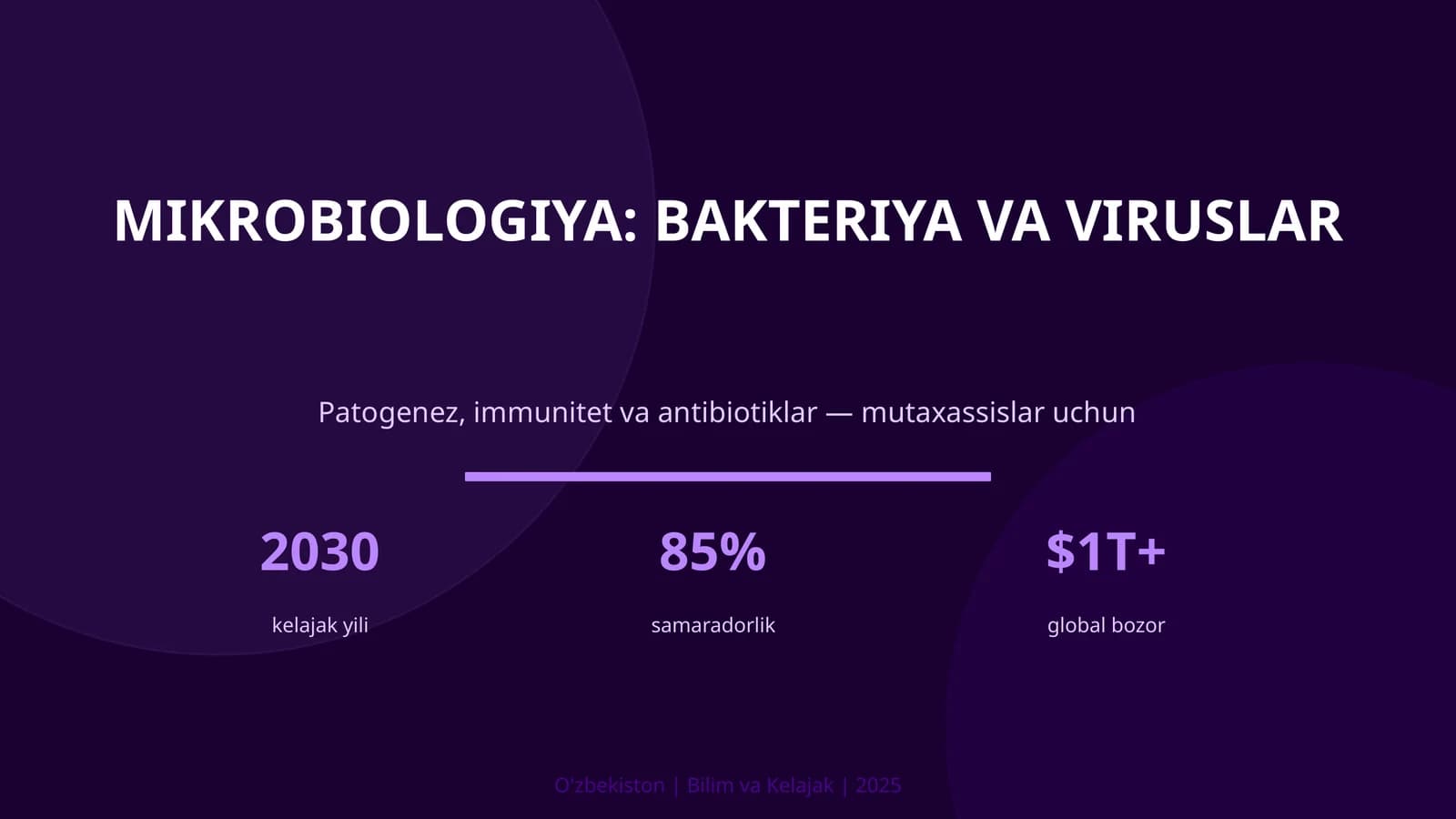 MIKROBIOLOGIYA: BAKTERIYA VA VIRUSLAR